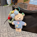 cute teddy bear keychain, knitted sweater keychain, plush keychain, bag charm, women's accessory, fashion accessory, Australian fashion, gift for her - Blue - Size 1