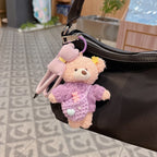 cute teddy bear keychain, knitted sweater keychain, plush keychain, bag charm, women's accessory, fashion accessory, Australian fashion, gift for her - Purple - Size 1