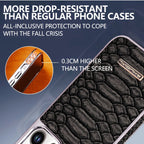 snake-pattern leather phone case, fingerprint-resistant phone case, high-end leather phone case, stylish phone case, durable phone case, Australia - Purple - Size iPhone 16