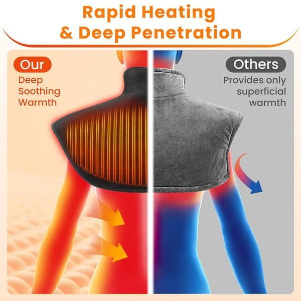 Wireless Heating Shawl Shoulder And Neck Heat Wrap Type-C Rechargeable Shawl - Black - Size 01