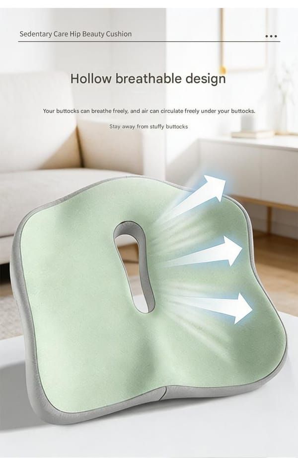 Ergonomic Seat Cushion Backrest Comfortable Seating Office Chair Cushion Lumbar - Gray - Size 01
