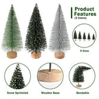 Mini Christmas Trees 30-Piece Set Christmas Decorations Festive Decor Holiday - Green - Size 01
