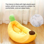 Banana-Shaped Pet Bed Removable Washable Pet Bed Small Medium Dog Bed Cat Bed - Green - Size 78-40CM