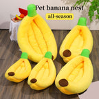 Banana-Shaped Pet Bed Removable Washable Pet Bed Small Medium Dog Bed Cat Bed - Pink - Size 58-35CM