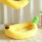 Banana-Shaped Pet Bed Removable Washable Pet Bed Small Medium Dog Bed Cat Bed - Pink - Size 95-45CM