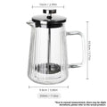 French Press Coffee Maker Double-Layer Glass Coffee Maker Ribbed Coffee Maker - Clear - Size 350ML