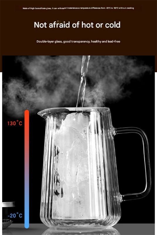 French Press Coffee Maker Double-Layer Glass Coffee Maker Ribbed Coffee Maker - Clear - Size 350ML