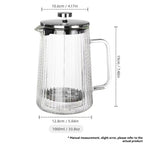 French Press Coffee Maker Double-Layer Glass Coffee Maker Ribbed Coffee Maker - Clear - Size 350ML