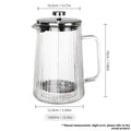 French Press Coffee Maker Double-Layer Glass Coffee Maker Ribbed Coffee Maker - Clear - Size 650ML