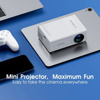 Portable Projector Mini Projector 1080P Projector USB Projector Home Theater - White - Size 01
