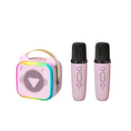 Mini Cat Ear Karaoke Machine Wireless Microphones USB Rechargeable RGB Party - Barbie pink - Size 01
