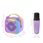 Mini Cat Ear Karaoke Machine Wireless Microphones USB Rechargeable RGB Party - Black - Size 01