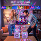 Mini Cat Ear Karaoke Machine Wireless Microphones USB Rechargeable RGB Party - Black - Size 01