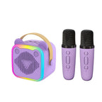 Mini Cat Ear Karaoke Machine Wireless Microphones USB Rechargeable RGB Party - Blue - Size 01