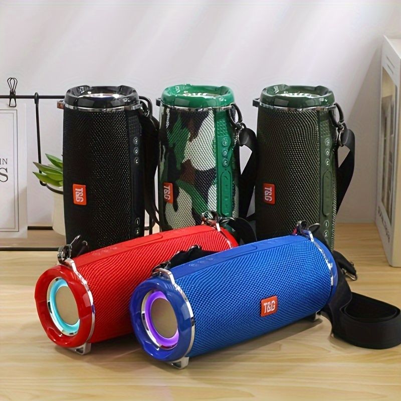 Portable Wireless Speaker Bluetooth Speaker Flashing LED Lights Party Speaker - Red - Size 01