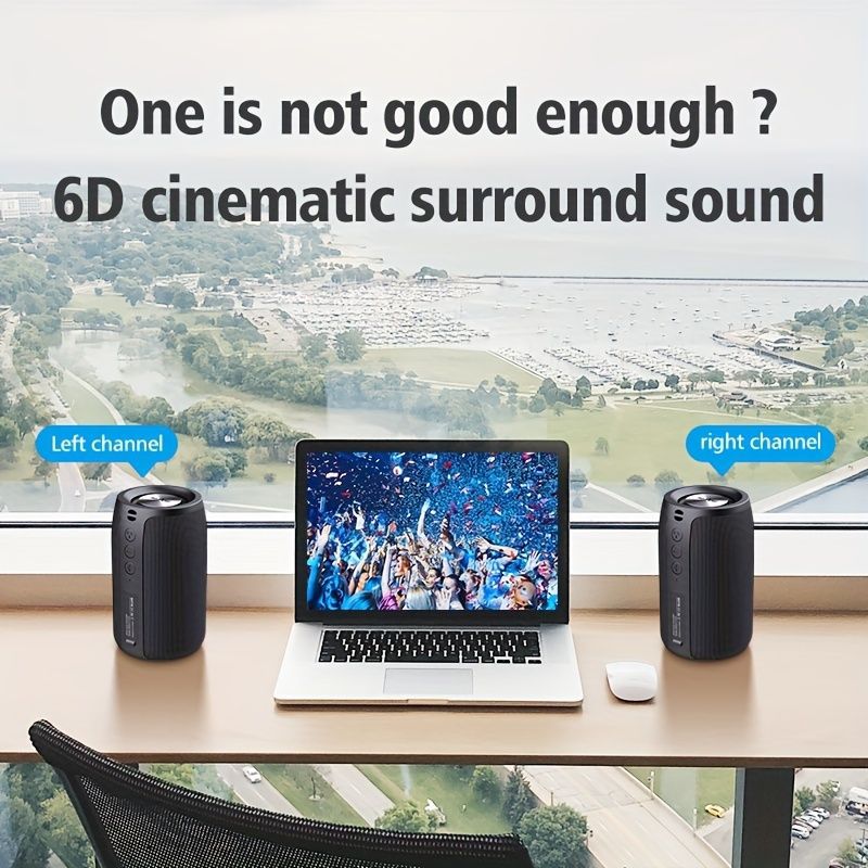 EALOT S32 Wireless Bluetooth Speaker Portable Speaker Powerful Bass TWS - Blue - Size 001
