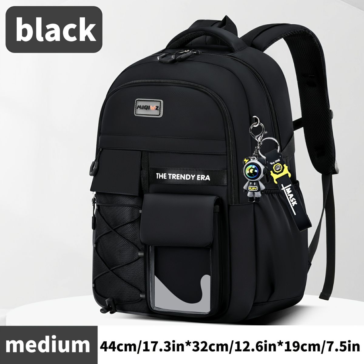 Teenager Backpack Safe Materials Backpack Multiple Compartments Backpack Ample - Black - Size 44-32CM