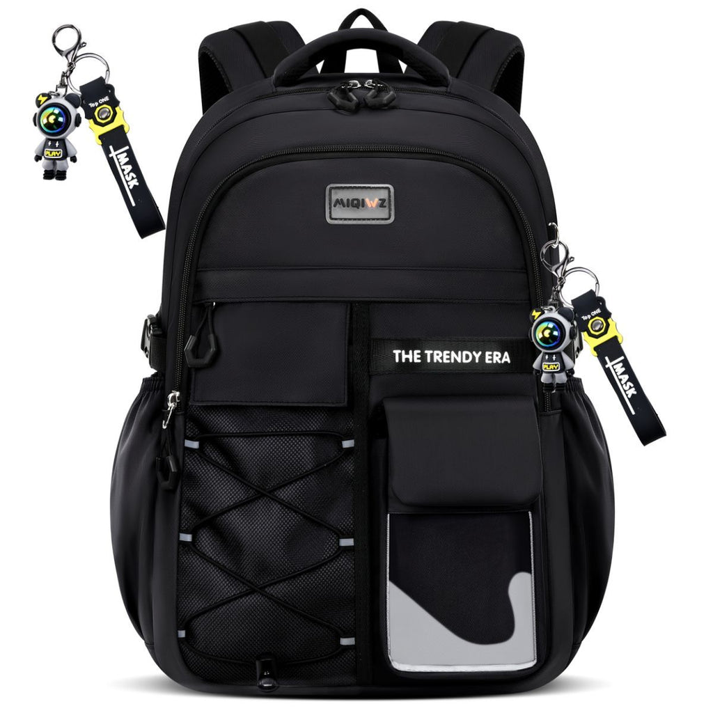 Teenager Backpack Safe Materials Backpack Multiple Compartments Backpack Ample - Black - Size 44-32CM