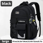 Teenager Backpack Safe Materials Backpack Multiple Compartments Backpack Ample - Black - Size 47-34CM