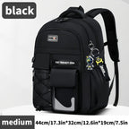 Teenager Backpack Safe Materials Backpack Multiple Compartments Backpack Ample - Black - Size 47-34CM