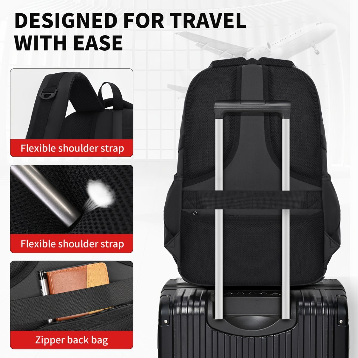 Teenager Backpack Safe Materials Backpack Multiple Compartments Backpack Ample - White - Size 44-32CM
