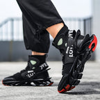 Men'S Casual Shoes Blade Style Shoes Breathable Sports Shoes Shock Absorbing - Red - Size 46