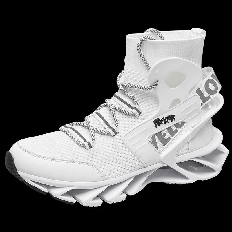 Men'S Casual Shoes Blade Style Shoes Breathable Sports Shoes Shock Absorbing - White - Size 44