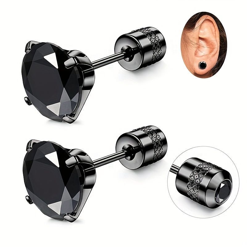 White Synthetic Diamond Earrings Embossed Floral Pattern Stud Earrings - Multi-color - Size 01