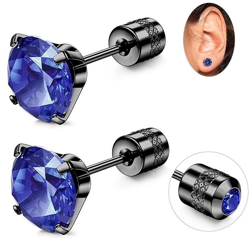 White Synthetic Diamond Earrings Embossed Floral Pattern Stud Earrings - Silver - Size 01