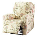 Recliner Cover Anti Scratch Lazy Recliner Chair Cover Protective Stretching Printed Reclining Chair Cover Sofa Slipcovers Convenient Elastic Reclining Chair Slipcover for Home - Beige - Size Three-seater