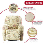 Recliner Cover Anti Scratch Lazy Recliner Chair Cover Protective Stretching Printed Reclining Chair Cover Sofa Slipcovers Convenient Elastic Reclining Chair Slipcover for Home - Black - Size One-seater