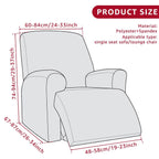 Recliner Cover Anti Scratch Lazy Recliner Chair Cover Protective Stretching Printed Reclining Chair Cover Sofa Slipcovers Convenient Elastic Reclining Chair Slipcover for Home - Gray - Size Three-seater
