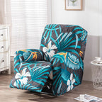 Recliner Cover Anti Scratch Lazy Recliner Chair Cover Protective Stretching Printed Reclining Chair Cover Sofa Slipcovers Convenient Elastic Reclining Chair Slipcover for Home - Turquoise - Size One-seater