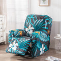 Recliner Cover Anti Scratch Lazy Recliner Chair Cover Protective Stretching Printed Reclining Chair Cover Sofa Slipcovers Convenient Elastic Reclining Chair Slipcover for Home - Turquoise - Size Two-seater