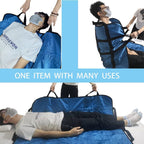Positioning Bed Pad with Handles,48" × 40" Transfer Sheet for Repositioning,Turning and Lifting,Washable Positioning Bed Pads for Elderly,Patient,Handicap,Caregiver - Blue - Size 1 pack