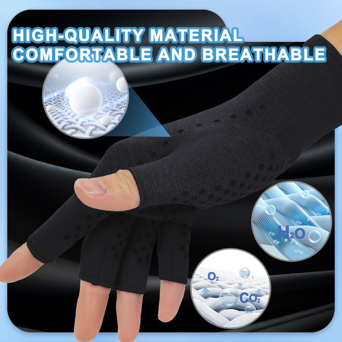 2-Pair Arthritis Compression Gloves- for Hand Arthritis, Carpal Tunnel Pain, Rheumatoid Arthritis, RSI, Fingerless, Anti-Slip, Breathable Gloves for Men & Women, Typing, Daily Use - Pink - Size L