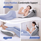 Adjustable Wedge Pillow Headboard Set for Sleeping & After Surgery, Ergonomic Reading Pillow for Sitting in Bed, Bed Wedge with Premium Memory Foam for Back Pain Relief & Support, Leg Elevation