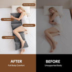 6-Segment Adjustable Weighted Body Pillow for Anxiety Adults, 10lbs | Modular Sensory Pillow with Velvet Cover, Customizable Support for Side Sleepers, Pressure Relief & Deeper Sleep, 47" x 15.7"