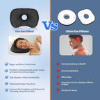 Ear Piercing Hole Pillows Side Sleeper Pillow with an Ear Hole for CNH Side Sleepers and Ear Inflammation Pressure Sores, Adjustable Cotton and Polyester Curved Side Pillow - White - Size 44cm*32cm