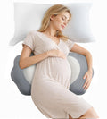 Pregnancy Pillows for Sleeping, Memory Foam Maternity Pillow Support for Back Belly HIPS, Adjustable Travel Wedge Pillow for Pregnant Women, Side Sleeping Pregnant Pillows with Velvet Cover - Gray - Size 31.5in*15in