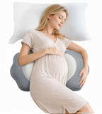 Pregnancy Pillows for Sleeping, Memory Foam Maternity Pillow Support for Back Belly HIPS, Adjustable Travel Wedge Pillow for Pregnant Women, Side Sleeping Pregnant Pillows with Velvet Cover - Gray - Size 31.5in*15in