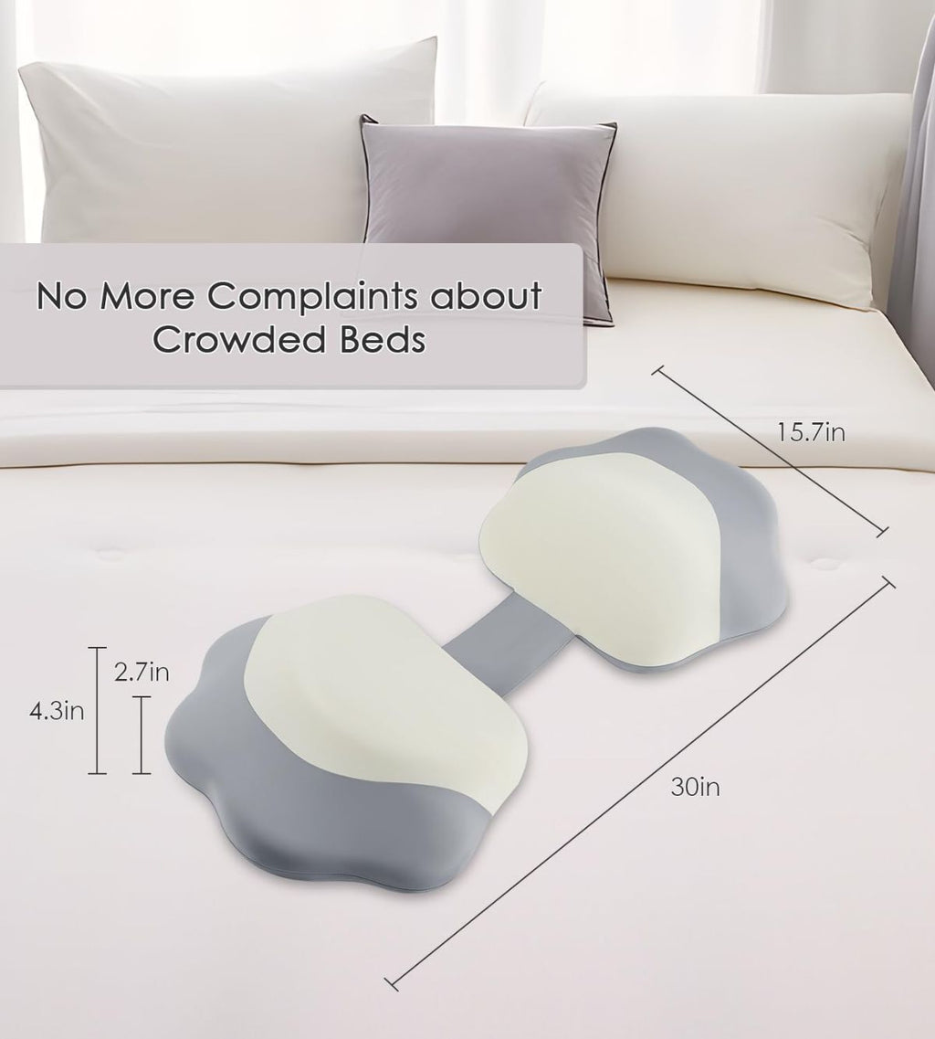 Pregnancy Pillows for Sleeping, Memory Foam Maternity Pillow Support for Back Belly HIPS, Adjustable Travel Wedge Pillow for Pregnant Women, Side Sleeping Pregnant Pillows with Velvet Cover - Gray - Size 31.5in*15in