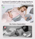 Pregnancy Pillows for Sleeping, Memory Foam Maternity Pillow Support for Back Belly HIPS, Adjustable Travel Wedge Pillow for Pregnant Women, Side Sleeping Pregnant Pillows with Velvet Cover - Gray - Size 31.5in*15in