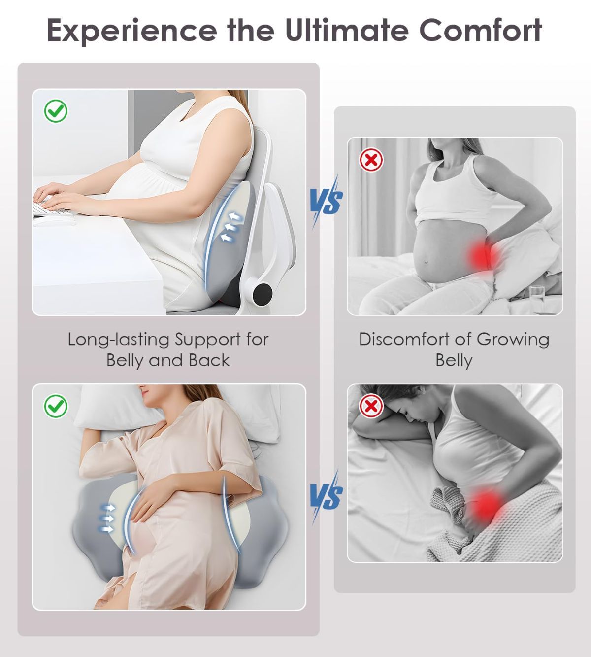 Pregnancy Pillows for Sleeping, Memory Foam Maternity Pillow Support for Back Belly HIPS, Adjustable Travel Wedge Pillow for Pregnant Women, Side Sleeping Pregnant Pillows with Velvet Cover - Pink - Size 31.5in*15in