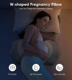 Pregnancy Pillows for Sleeping, Memory Foam Maternity Pillow Support for Back Belly HIPS, Adjustable Travel Wedge Pillow for Pregnant Women, Side Sleeping Pregnant Pillows with Velvet Cover - Pink - Size 31.5in*15in