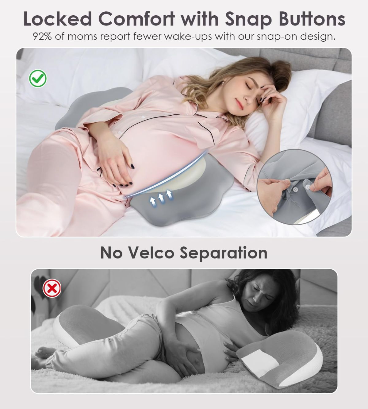 Pregnancy Pillows for Sleeping, Memory Foam Maternity Pillow Support for Back Belly HIPS, Adjustable Travel Wedge Pillow for Pregnant Women, Side Sleeping Pregnant Pillows with Velvet Cover - Pink - Size 31.5in*15in
