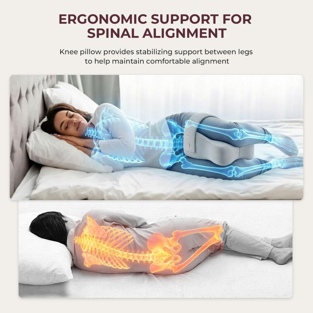 Side Sleeper Knee Pillow Hip Pain Relief Sciatica Pain Relief Ergonomic Leg - Dark Gray - Size 35cm*25cm*16cm