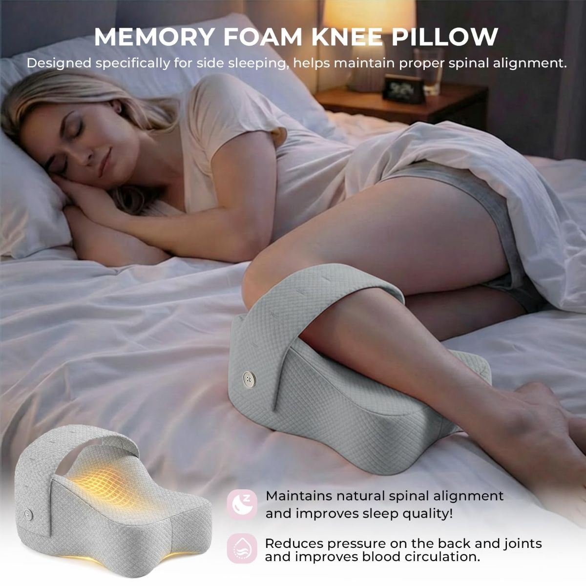 Side Sleeper Knee Pillow Hip Pain Relief Sciatica Pain Relief Ergonomic Leg - Pink - Size 35cm*25cm*16cm
