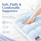 Mellow Puff Cooling Pillow for Sleeping, Fluffy Cloud Pillow with Ice-Silk Touch, Breathable Quilted Grid Design, for Side and Back Sleepers, Machine Washable - Pink - Size 26in*20in