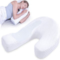 Side Sleeper Pillow with Arm Hole, Ergonomic Memory Foam Arm Pillow for Shoulder Comfort, Side Sleeping Support for Neck and Back, Removable Washable Cover, for Side  Sleepers - White - Size 58cm*43cm